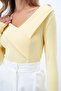 Women's Yellow Wide Collar Ottoban Blouse Alc-X14342 - 6