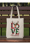 Love Christmas New Year Themed Thick Cloth Shoulder Bag - 3