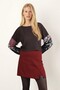 Women's Dark Brown Handle Patterned Bubble Knit Sweater Arm-20K081001