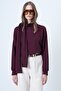 Plum Shawl Detailed Regular Fit Modal Fabric Blouse Alc-X14653 - 7
