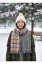 “Women's Winter Plaid Wool Shawl - Double-Sided Shoulder Shawl / Oversized Blanket Shawl 70X190Cm”-Mustard - 6