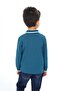 Boy's Printed Polo Neck Buttoned Long Sleeve T-Shirt - 5
