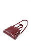Crinkled Textured Burgundy Shk205 Faux Leather Zippered Single Compartment Adjustable Strap Hand, Arm and Shoulder Bag - 7