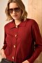 Women's Button Detailed Knitwear Cardigan with Pockets Tile 25242 - 3