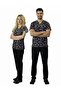 Unisex Black Love Patterned Veterinary Doctor Nurse Surgical Scrubs Uniform Set