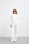 Ecru women's oversize pique textured wide leg top and bottom set - 3