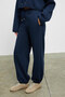 Ayatre Women's Organic Cotton Fleece Lined K Hooded Regular Elastic Waist Navy Blue Top and Bottom Set - 5