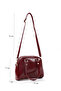 Crinkled Textured Burgundy Shk205 Faux Leather Zippered Single Compartment Adjustable Strap Hand, Arm and Shoulder Bag - 2
