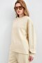 Yellow Women's Oversize Pique Textured Wide Leg Top and Bottom Set