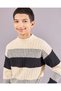 Senior Boys Cream And Black Crew Neck Sweatshirt - 4