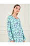 Women Teal Printed Nightgown - 2