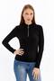 Women's Long Sleeve Half Zipper Slim Fit Tshirt - 5