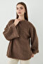 Women's Brown Oversized Plush Sweater - 4