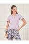 Women Lilac Checkered Pyjama Set (2 Piece) - 2