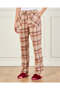 Women Burgundy And Beige Checkered Pyjama Set (2 Piece) - 3