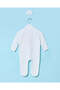 Baby White Jacquard Velour Sleepsuit - 3