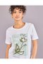 Women White Printed Short Sleeve T-Shirt - 4
