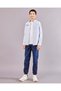 Senior Boys Blue Shirt With White T-Shirt Set (2 Piece) - 4