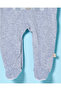 Baby White And Grey Velour Sleepsuit - 4
