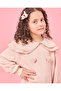 Girls Pink Collar Sweatshirt With Hair Clip - 4