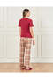 Women Burgundy And Beige Checkered Pyjama Set (2 Piece) - 5