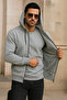 Men's Winter Pocketed Gray Oversized Sweatshirt - 4