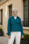 Emerald Green 100% Cotton Gabardine Lined Oversized Wide Fit Women's Crop Short Trench Coat 1122-Tes - 4