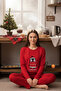 New Year's Cotton- Stretch Fabric Women's Pajama Set