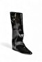 V380526460 Black Rustic Flat Sole Zipper Detailed Women's Boots - 6