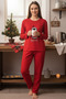 New Year's Cotton- Stretch Fabric Women's Pajama Set - 3