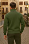 Men's Winter Polo Neck Khaki Zippered Sweatshirt - 5