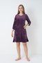 Women's Cotton Velvet Zippered Winter Dress / Purple 3719 - 5