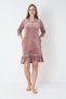 Women's Cotton Velvet Zippered Winter Dress / Dusty Rose 3717 - 2