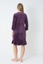 Women's Cotton Velvet Zippered Winter Dress / Purple 3719 - 8