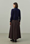 Long Sleeve Polo Neck Knitwear Navy Blue - 6