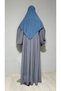 Short Length Sandy Souffle Khimar Ready to Wear Hijab Scarf Indigo - 2