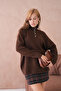 Women's Mock Neck Button Detail Oversized Knitwear Sweater - 6