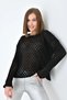 Women's Crew Neck Knit Detail Knitwear Sweater