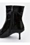 Leather Look Women's Heeled Boots - 5