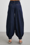 Buttoned Cuffs High Waist Mom Jean Navy Blue - 6