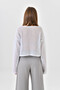 Women's Boat Neck Knit Detail Glitter Crop Knitwear Sweater - 8