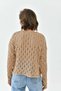 Women's Crew Neck Knit Detail Knitwear Sweater - 4