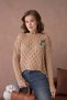 Women's Crew Neck Knit Detail Knitwear Sweater - 3