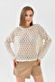 Women's Boat Neck Knit Detail Sweater - 7