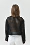 Women's Crew Neck Knit Detail Crop Knitwear Sweater - 8