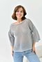 Women's Boat Neck Knit Detail Oversized Knitwear Sweater - 5