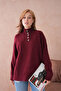 Women's Mock Neck Button Detail Oversized Knitwear Sweater - 3