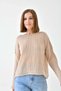 Women's Boat Neck Knit Detail Casual Knitwear Sweater - 4