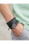 5-Piece Vegvisir Compass Figured Black Genuine Leather Bracelet Men's Bracelet Genuine Leather Bracelet Set - 2