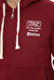 Men's Burgundy Standard Fit Regular Cut Full Zippered Hooded Cotton Sweatshirt with Fleece Inside - 8